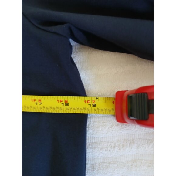 ESTEE LAUDER Womens Blouse Top Bavy Blue 3/4 Bell Sleeve Size Medium Office - Picture 10 of 15